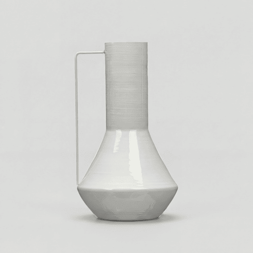 Vaso metálico CONICO 29cm cinza claro