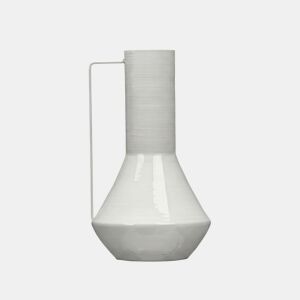 Vaso metálico CONICO 29cm cinza claro