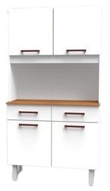 Buffet de cocina SAFRA 4 puertas 2 cajones blanco e madera