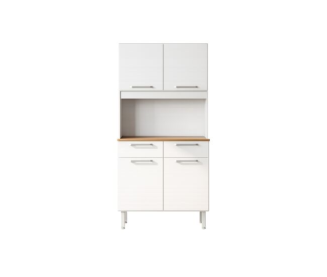 Buffet de cocina SAFRA 4 puertas 2 cajones blanco y madera