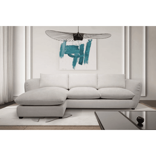 Chaise longue esquerda CLEMENCE II cor bege
