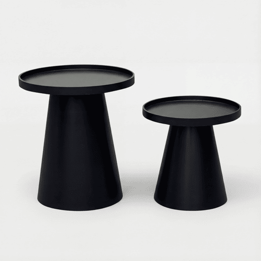 Conjunto de 2 mini mesas KILIAN pretas marca ECOANYA