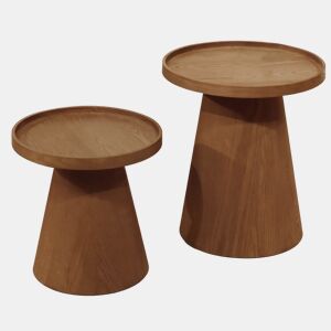 Conjunto de 2 mini mesas KILIAN madeira natural marca ECOANYA