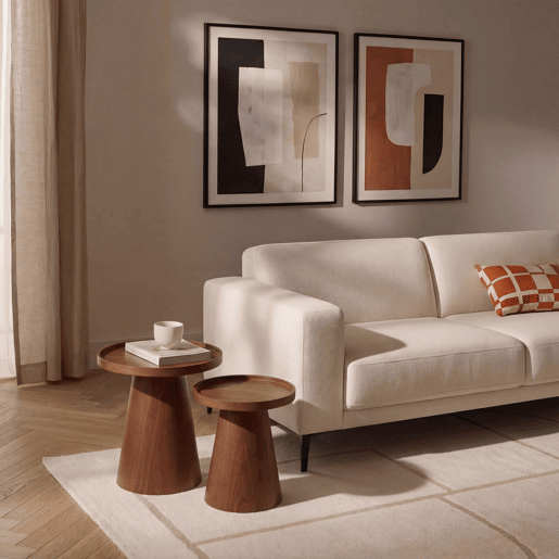 Conjunto de 2 mini mesas KILIAN madeira natural marca ECOANYA Conjunto de 2 mini mesas KILIAN madeira natural marca ECOANYA