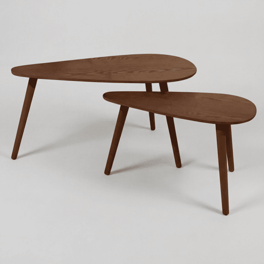 Conjunto de 2 mini mesas KOMO madeira natural marca ECOANYA