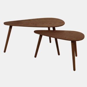 Conjunto de 2 mini mesas KOMO madeira natural marca ECOANYA