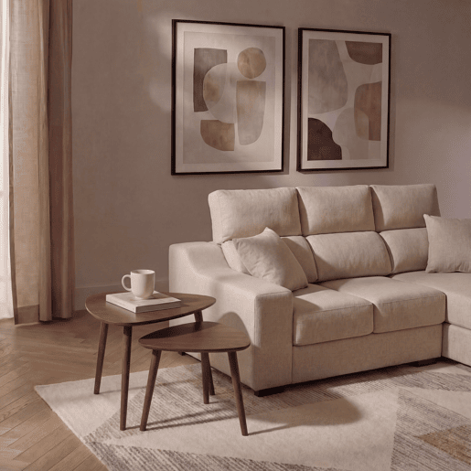 Conjunto de 2 mini mesas KOMO madeira natural marca ECOANYA