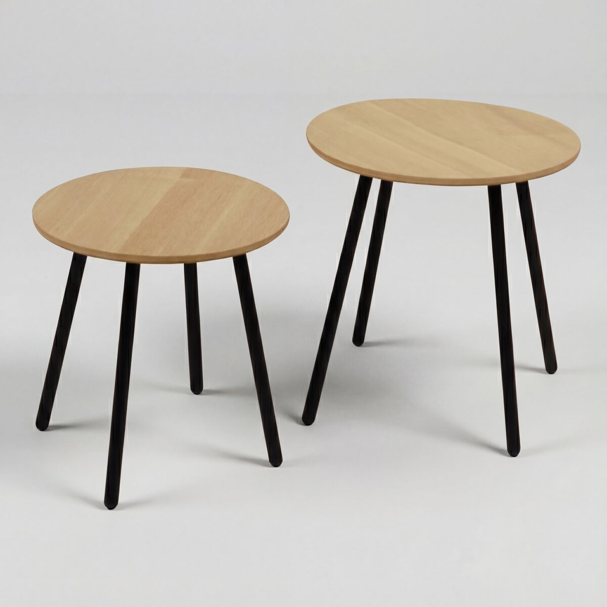 Set de 2 mini mesas auxiliares WOLF madera natural marca ECOANYA 