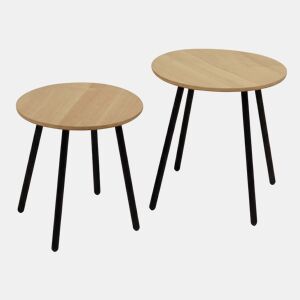 Conjunto de 2 mini mesas WOLF madeira natural marca ECOANYA