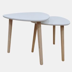 Conjunto de 2 mini mesas auxiliares TAPS brancas marca ECOANYA