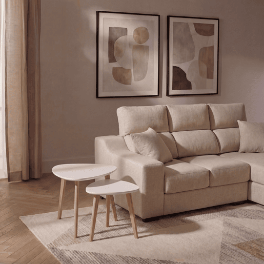Conjunto de 2 mini mesas auxiliares TAPS brancas marca ECOANYA