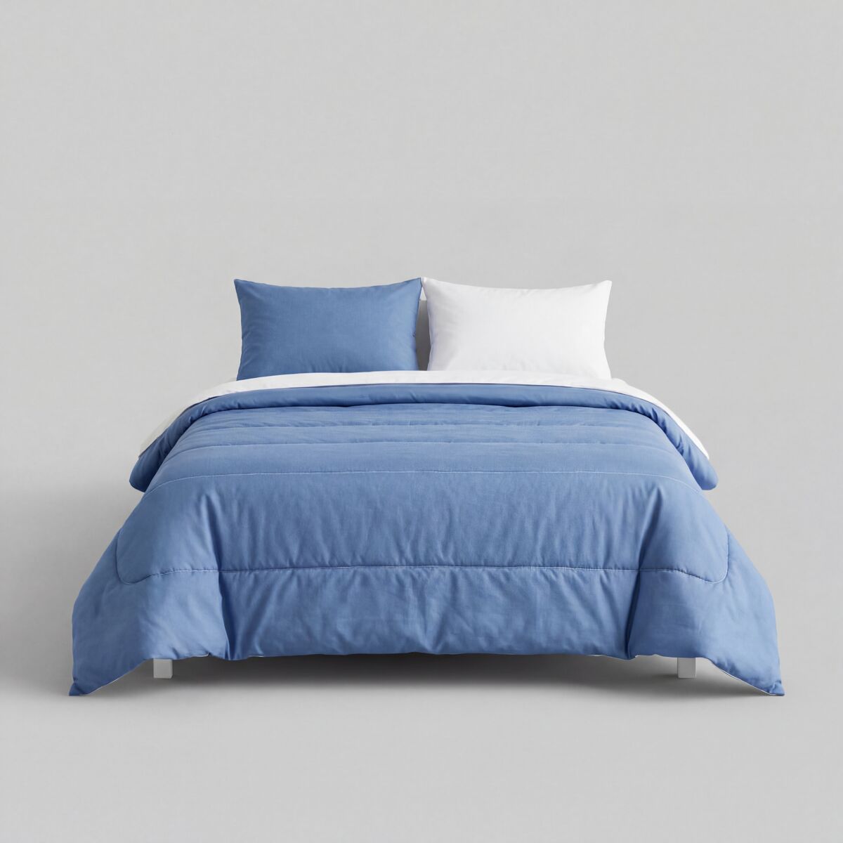 Edredón bicolor poliéster cama 135 - 140cm azul marca somnalis
