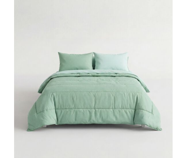 Edredón bicolor poliéster cama 135 - 140cm verde marca somnalis