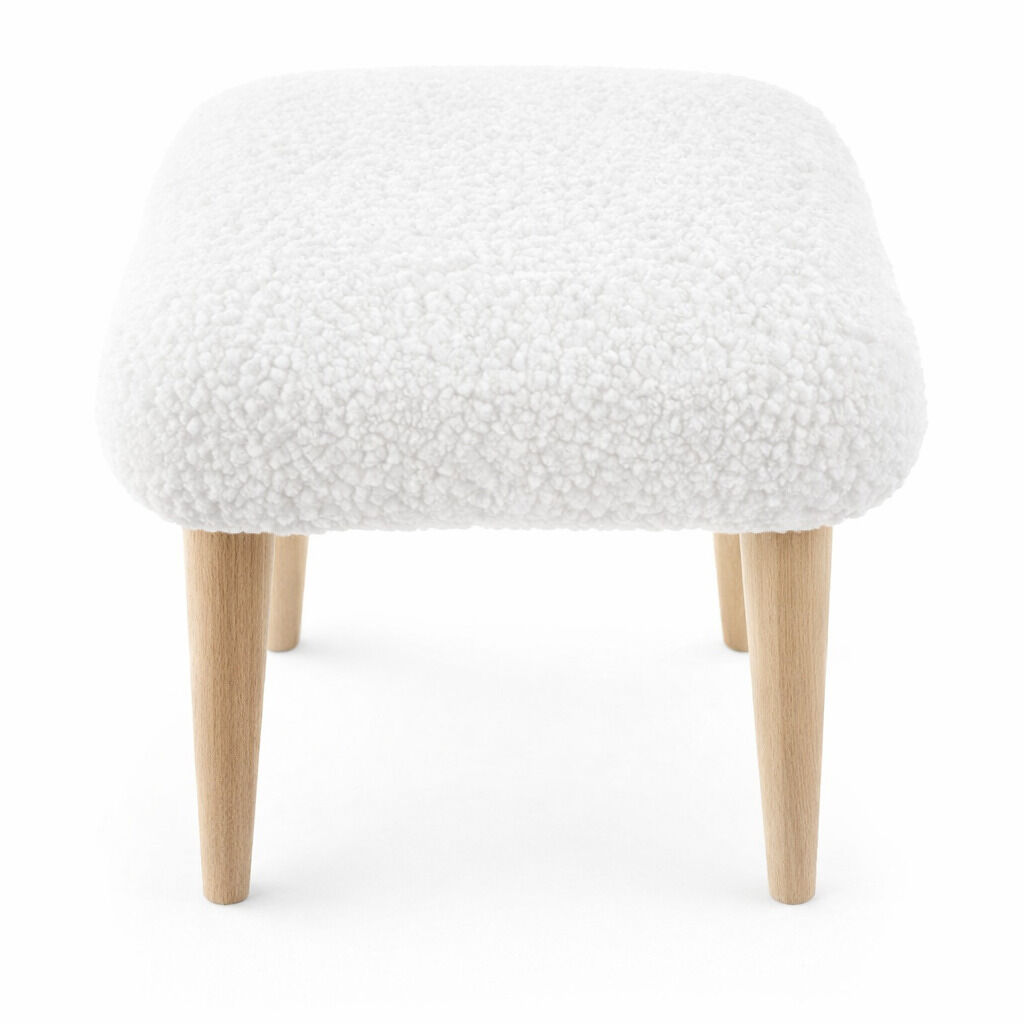 Taburete NIKO 43x34x34cm borreguito crudo marca ECOANYA