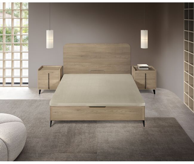 Capapé de madera 135x190cm nut moma hilding