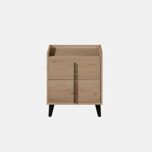 Mesa de cabeceira com 2 gavetas 41x58x38cm nogueira MOMA SOMNALIS
