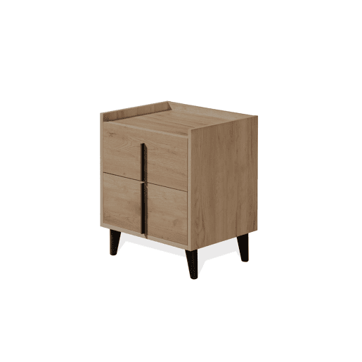 Mesa de cabeceira com 2 gavetas 41x58x38cm nogueira MOMA SOMNALIS