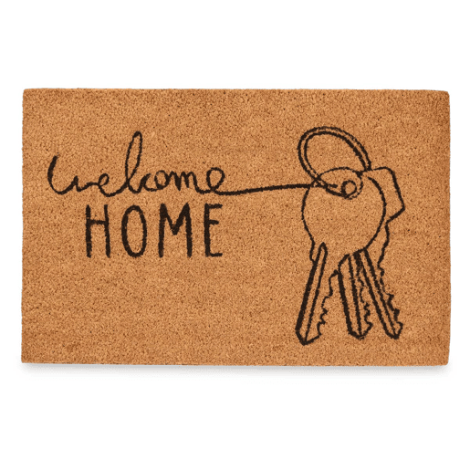 Tapete de entrada em fibra de coco 60x40cm WELCOME HOME