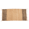 Tapete YUTE 70x140cm preto natural com riscas