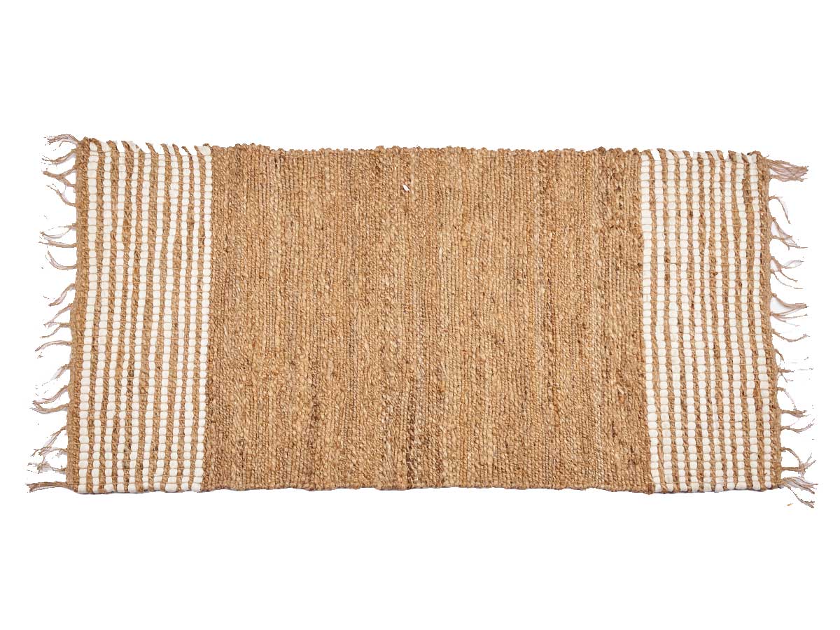 Alfombra de YUTE natural con rayas