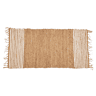 Tapete YUTE 70x140cm branco natural com riscas
