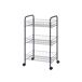Carrito de VERDURAS de metal 3 estantes con ruedas 56x26,5x85cm Carrito de VERDURAS de metal 3 estantes con ruedas 56x26,5x85cm Negro