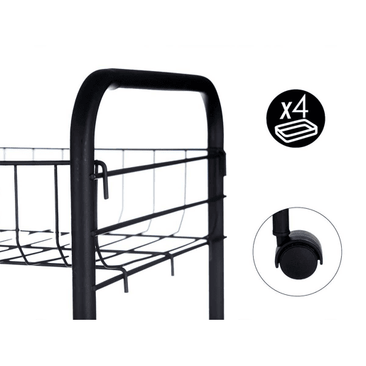 Carrinho de metal para VERDURAS com 3 prateleiras e rodas