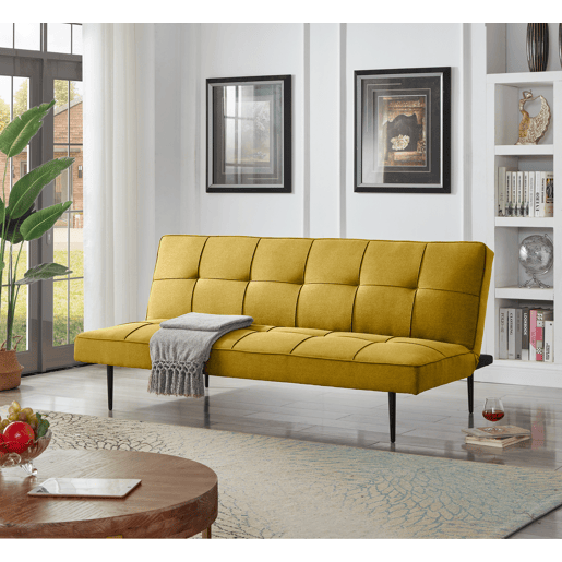 Sofá cama 3 lugares BOWY cor amarelo