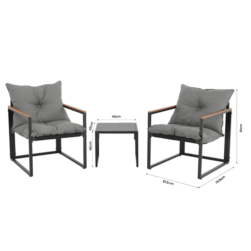 Conjunto de jardim DOMINICA com 2 cadeirões e mesa