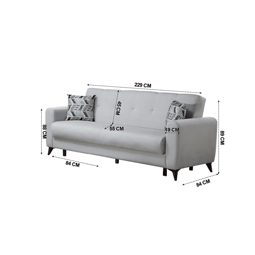 Sofá cama 3 lugares DORIAN II cor cinza Sofá cama 3 lugares DORIAN II cor cinza