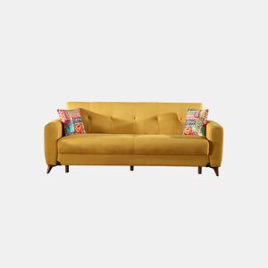 Sofá cama 3 lugares DORIAN II cor amarelo