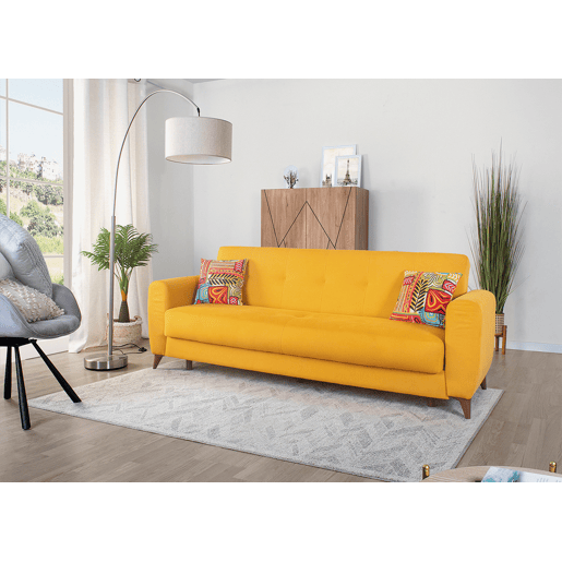 Sofá cama 3 lugares DORIAN II cor amarelo