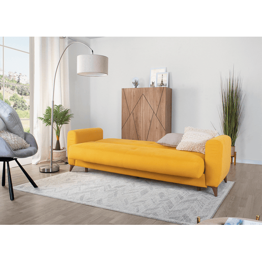 Sofá cama 3 lugares DORIAN II cor amarelo