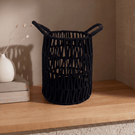 Cesta SYVER M 30x26x26cm cor preto