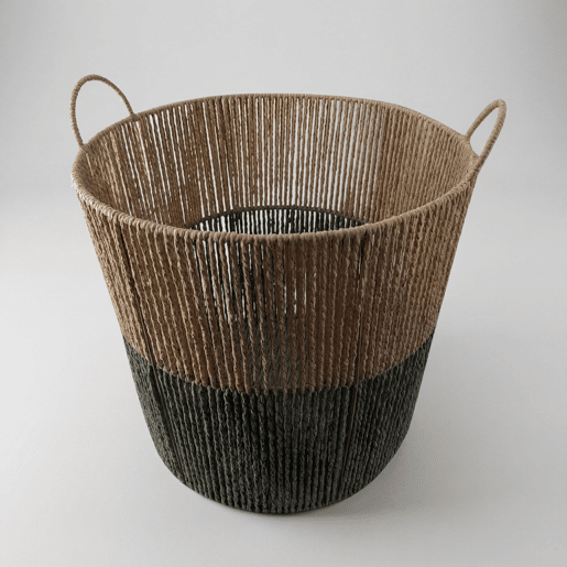 Cesta SOLVE M 29x35x35cm cor natural e verde