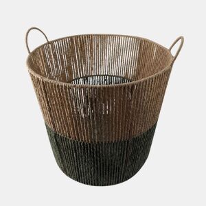 Cesta SOLVE M 29x35x35cm cor natural e verde