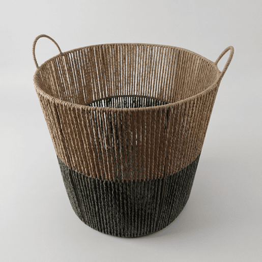 Cesta SOLVE L 32x38x38cm cor natural e verde Cesta SOLVE L 32x38x38cm cor natural e verde