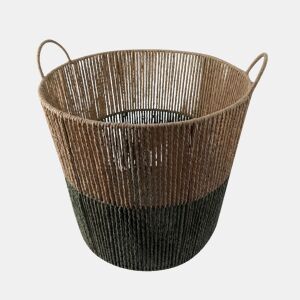 Cesta SOLVE L 32x38x38cm cor natural e verde