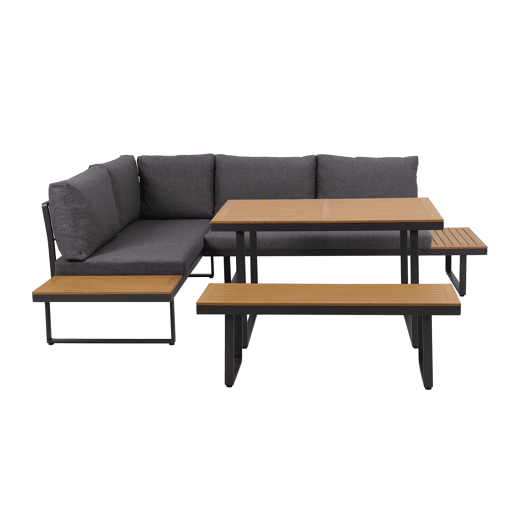 Conjunto de jardim ADRA com mesa de canto e banco