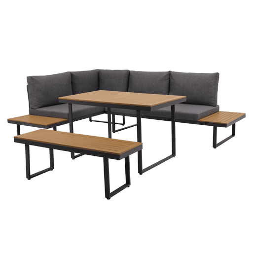 Conjunto de jardim ADRA com mesa de canto e banco
