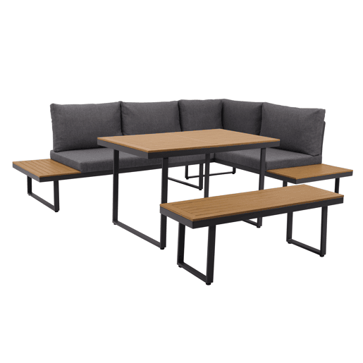 Conjunto de jardim ADRA com mesa de canto e banco