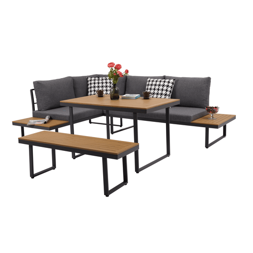 Conjunto de jardim ADRA com mesa de canto e banco
