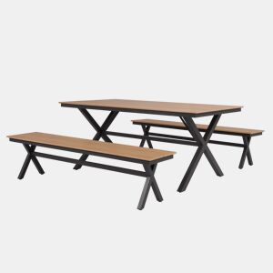 Conjunto de jardim ROTA com mesa e bancos