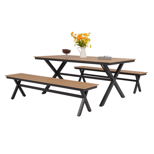 Conjunto de jardim ROTA com mesa e bancos