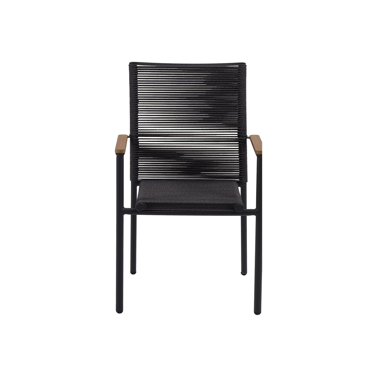 Silla de jardín BAZA en negro con detalle madera