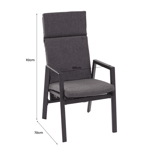 Cadeira de jardim ARMILLA cinza escuro