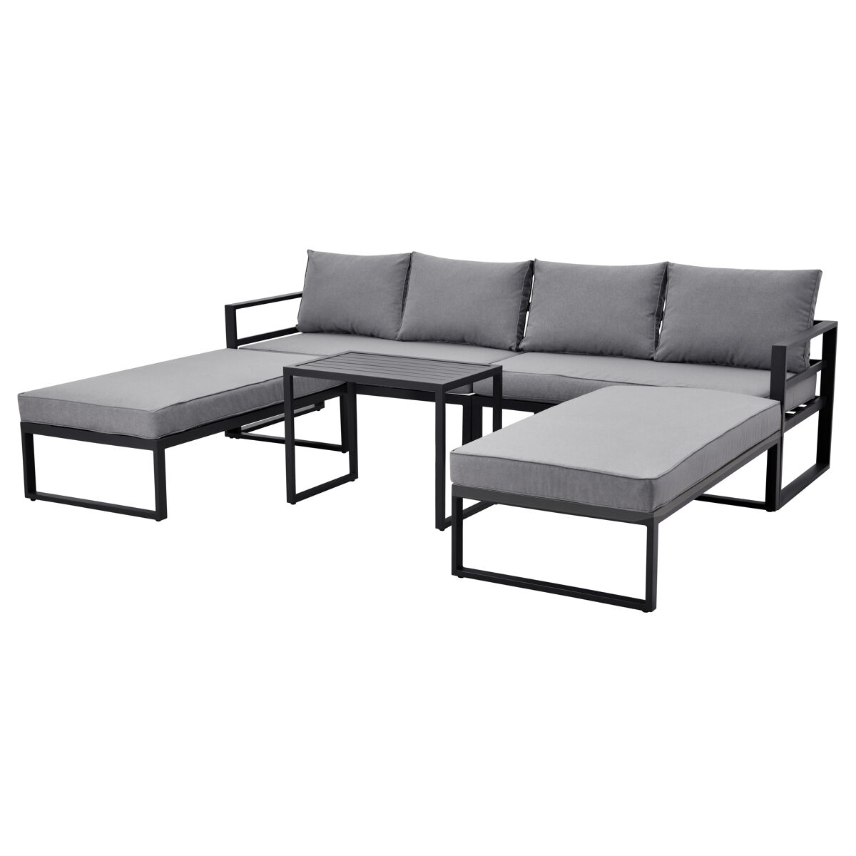 Set de jardín mahón con chaise longue reversible y plegable