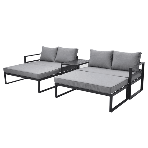Conjunto jardim MAHÓN com chaise longue reversível e desdobrável
