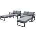 Set de jardín MAHÓN con chaise longue reversible y plegable Set de jardín MAHÓN con chaise longue reversible y plegable Gris