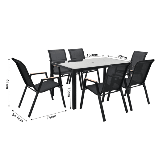 Conjunto de jardim IBIZA com mesa e 6 cadeiras Conjunto de jardim IBIZA com mesa e 6 cadeiras